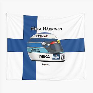 Mika Hakkinen Helmet Finnish flag Tapestry