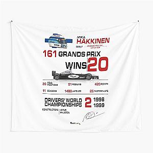 Mika Hakkinen F1 Stats with car design Tapestry