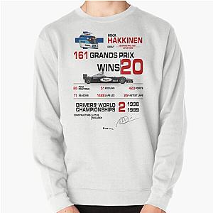 Mika Hakkinen F1 Stats sweatshirt with car helmet design
