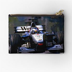 Mika Hakkinen racing his 1999 MP4 14 F1 racecar abstract Zipper Pouch