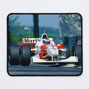 Mika Hakkinen racing 1996 MP4 11 F1 racecar on Imola Mouse Pad