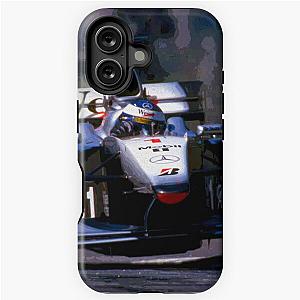 Mika Hakkinen racing his 1999 MP4-14 F1 race car iPhone case