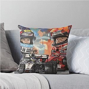 Michael Schumacher Mika Hakkinen Throw Pillow
