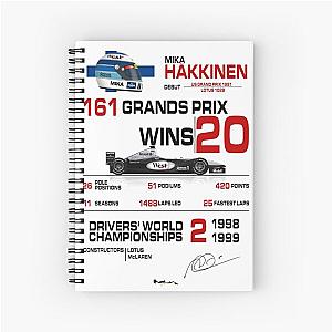 Mika Hakkinen - F1 Statistics with car design Spiral Notebook