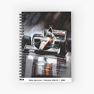 Mika Hakkinen - Vintage Formula one F1 Car Art - Mclaren MP415  
Art Gift Spiral Notebook