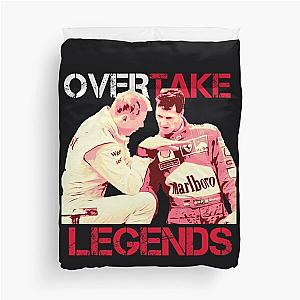 Overtake Legends Mika Hakkinen Michael Schumacher Duvet Cover
