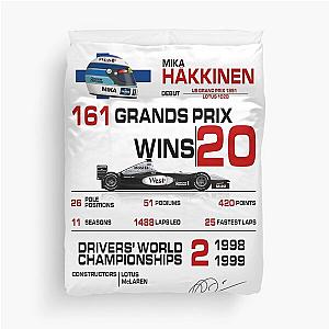 Mika Hakkinen F1 Stats Car and Helmet Design Duvet Cover