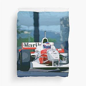 Mika Hakkinen racing his 1996 MP4/11 F1 car on Imola Duvet Cover