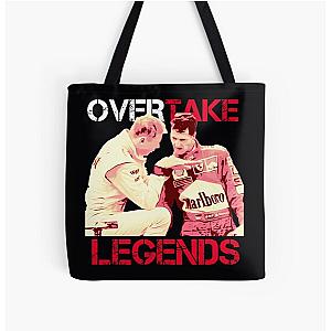 Overtake Legends Mika Hakkinen vs Michael Schumacher All Over Print Tote Bag
