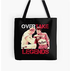 Overtake Legends Mika Hakkinen Michael Schumacher All Over Print Tote Bag