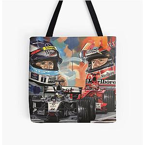 Michael Schumacher Mika Hakkinen All Over Print Tote Bag