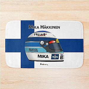 Mika Hakkinen Helmet with Finnish Flag Bath Mat
