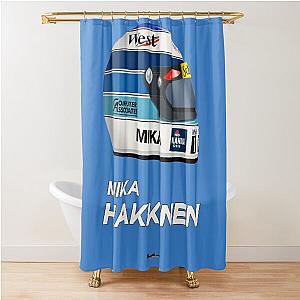 Mika Hakkinen F1 Helmet Shower Curtain