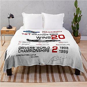 Mika Hakkinen - F1 Stats with helmet design Throw Blanket