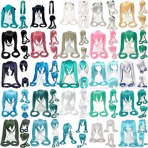 Miku Cosplay 28 Colors Hair Clip Ponytails Wigs + Wig Cap