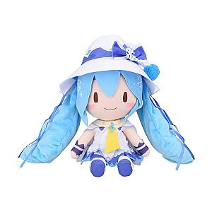 30cm Blue Hatsune Miku Wearing Hat Sitting Doll Plush