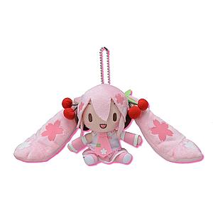 Hatsune Miku Sakura Miku Sitting Doll Keychain