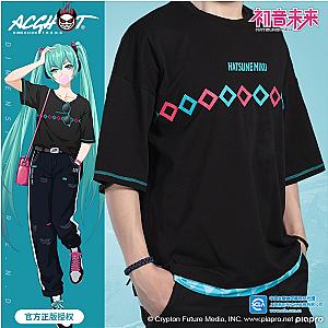 Hatsune Miku Black and White Cosplay Costume Streetwear T Shirt