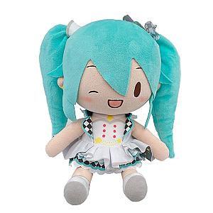 27cm Blue Hatsune Miku White Dress Winkling Sitting Doll Plush