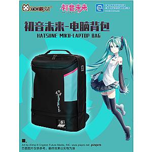 Miku Black Student Laptop Travel Backpack