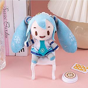 32cm Blue Hatsune Miku Snow Hair Tie Smiling Doll Plush