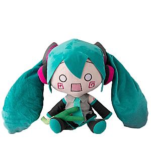 32cm Blue Hatsune Miku Holding Green Onion Sitting Doll Plush