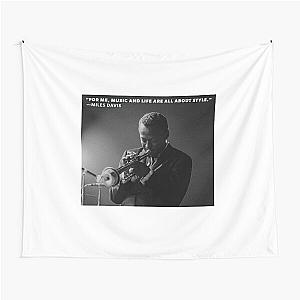 Miles Davis Quote  Black and White Vintage Photography Design Tapestry