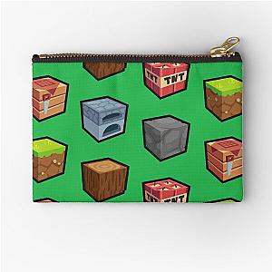 Minecraft Block Pattern Zipper Pouch