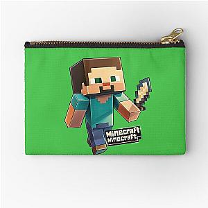 Minecraft Video Game Steve Enchanted Golden Sword Zipper Pouch