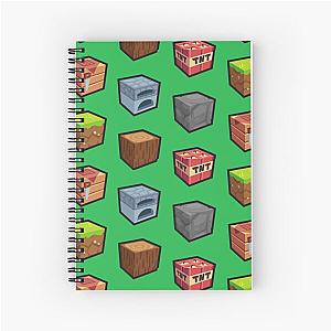 Minecraft Block Pattern Spiral Notebook