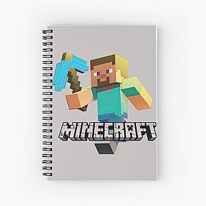 Minecraft Video Game Steve Diamond Pickaxe Spiral Notebook