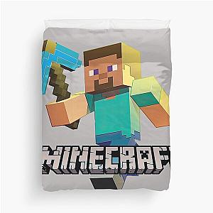 Minecraft Video Game Steve Diamond Pickaxe Duvet Cover