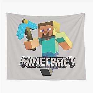 Minecraft Video Game Steve Diamond Pickaxe Tapestry