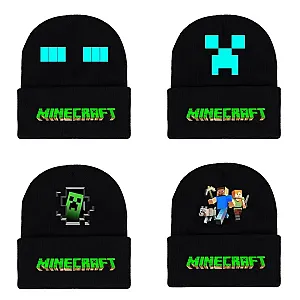 New Hot Minecrafts Autumn And Winter Knitted Hat Printed