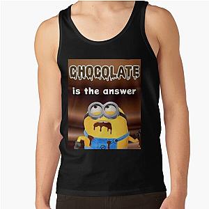 Minions Tank Tops - Funny Minions Is Hungry And Eating Chocolate Gifts Tank Top RB2709