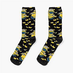 Minions Socks - Hungry Cute Minions Wanting Flying Bananas Minions Gifts  Socks RB2709