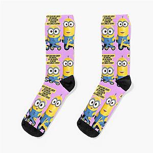 Minions Socks - Keep Calm And Carry On Smiling Minions Gifts  Socks RB2709