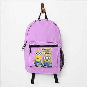 Minions Backpacks - Keep Calm And Carry On Smiling Minions Gifts  Backpack RB2709