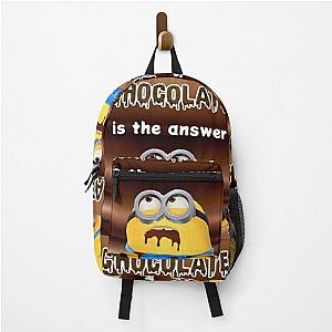 Minions Backpacks - Funny Minions Is Hungry And Eating Chocolate Gifts Backpack RB2709