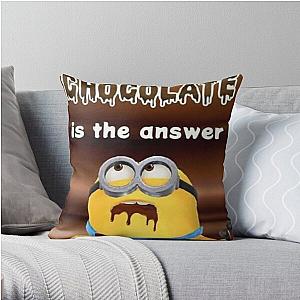 Minions Pillows - Funny Minions Is Hungry And Eating Chocolate Gifts Throw Pillow RB2709