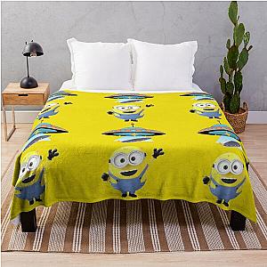 Minions Blanket - When The Ufo Reaching The Funny Cute Minion Gifts Throw Blanket RB2709