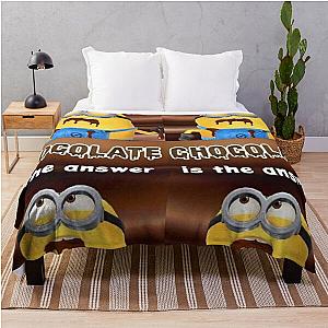 Minions Blanket - Funny Minions Is Hungry And Eating Chocolate Gifts Throw Blanket RB2709