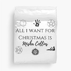 all i want for Christmas is Misha Collins Duvet Cover