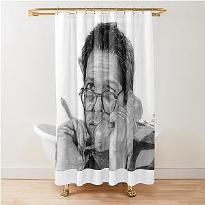 Supernatural, Castiel, Misha Collins drawing Shower Curtain