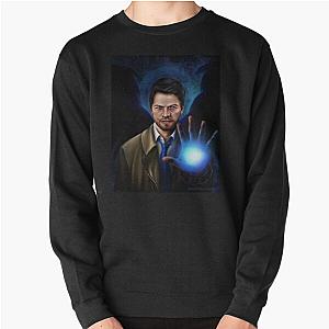 Misha Collins as Castiel "Supernatural" print  Pullover Sweatshirt