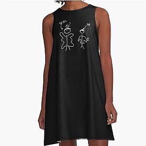 Misha Collins Destiel Doodle white A-Line Dress