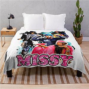 Vintage Inspired Missy Elliott Hip Hop Rap Tee Throw Blanket