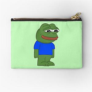 Mizkif peepo frog, sad cute frog, feels bad man, frog plush , pepel, omgscoots, feelsweirdman, peeposad, spring green frog Zipper Pouch