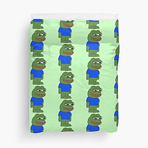 Mizkif peepo frog, sad cute frog, feels bad man, frog plush , pepel, omgscoots, feelsweirdman, peeposad, spring green frog Duvet Cover