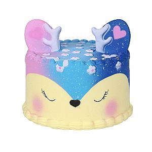 Antlers Birthday Cake Squishy Mochi Fidget Toy For Stress Relief